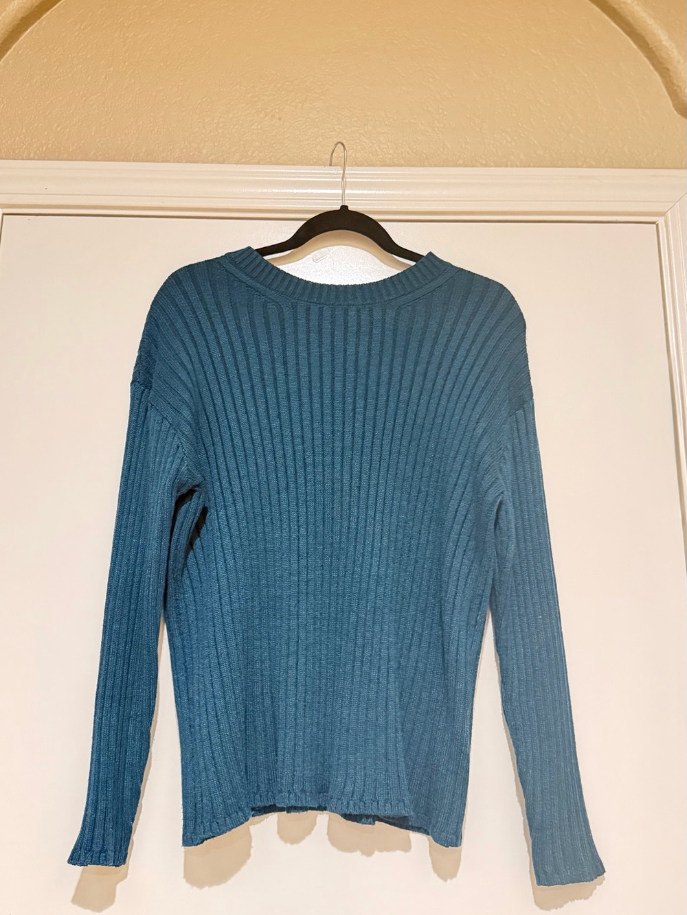 Jessica Simpson Teal Ribbed Crewneck Sweater